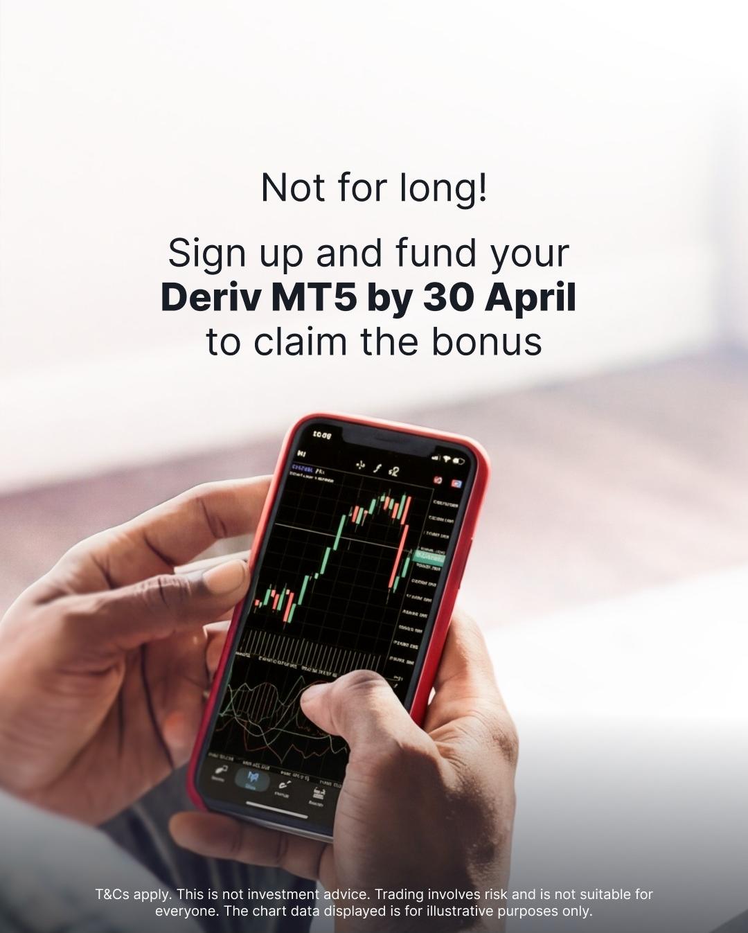 20% head start on every trade - Deriv margin bonus